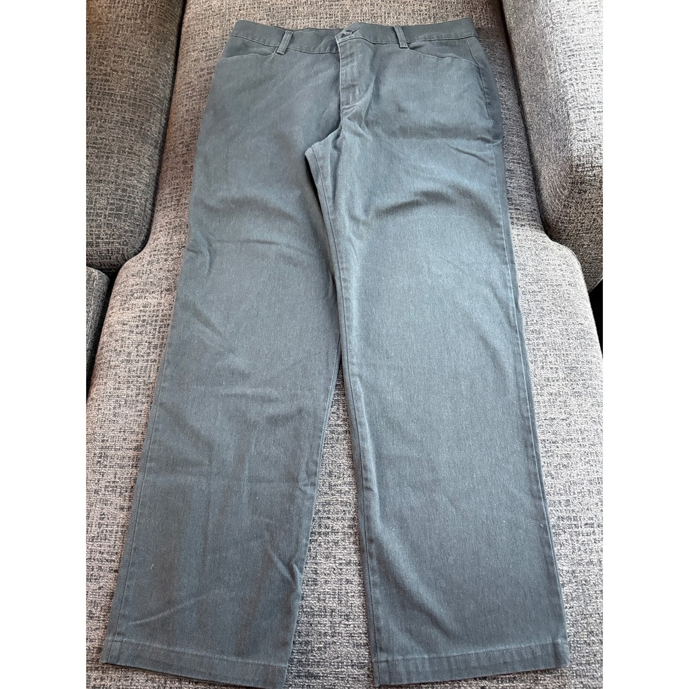 Lee Relaxed Fit Straight Leg Pants Women Size‎ 16 Medium Gray Cotton Blend